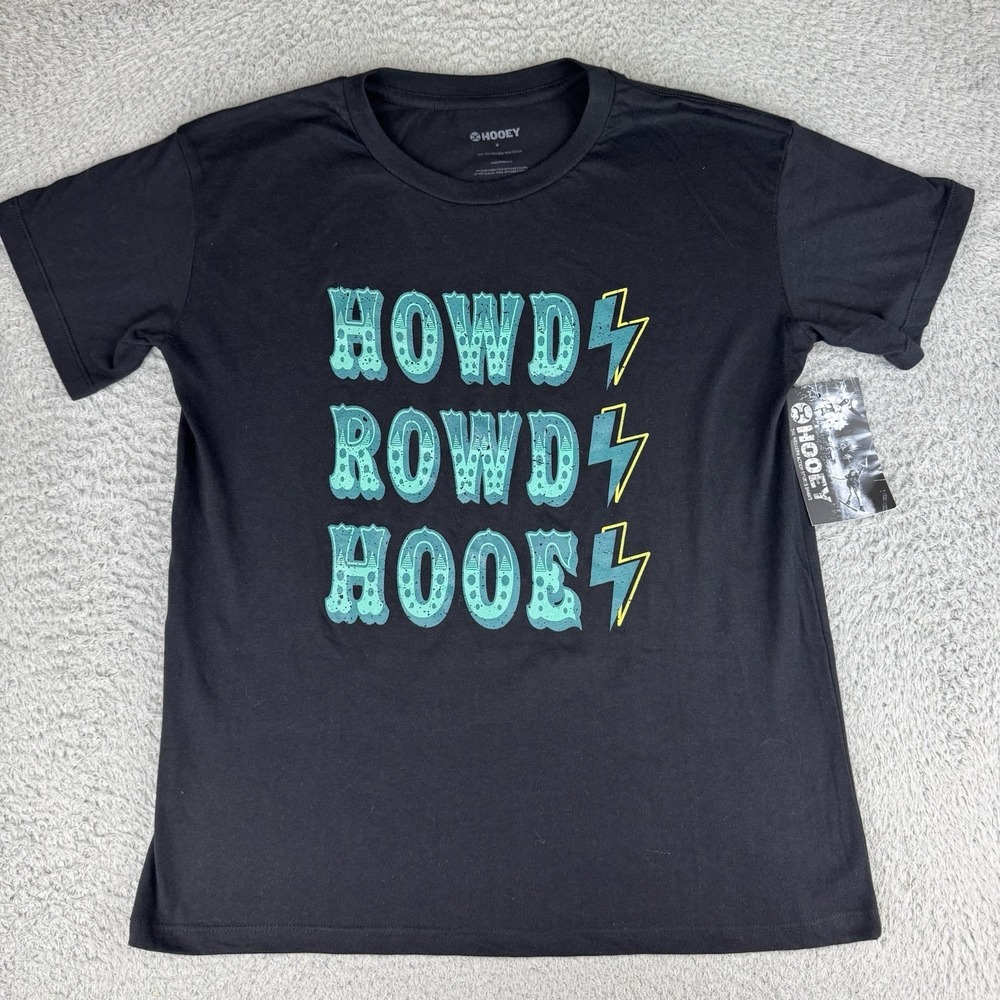 Hooey Women's Howdy, Rowdy, Hooey‎ Black Shirt NWT Size Medium Cowboy Western